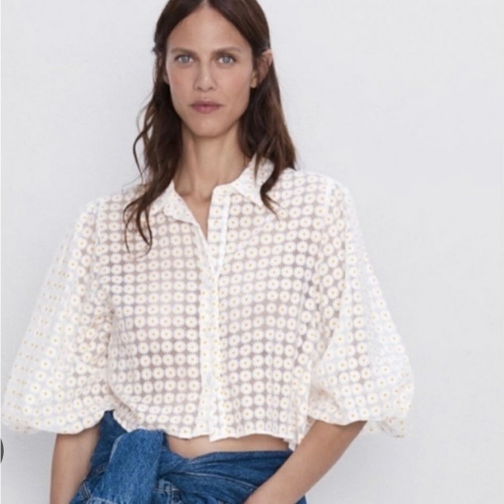 Zara Daisy Cropped Blouse